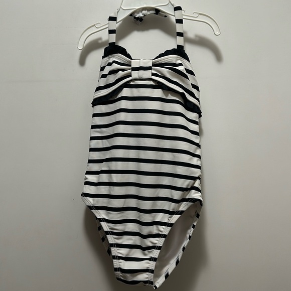 Janie & Jack Barbie vibes swimsuit with black & white stripes size 4 - Picture 1 of 6